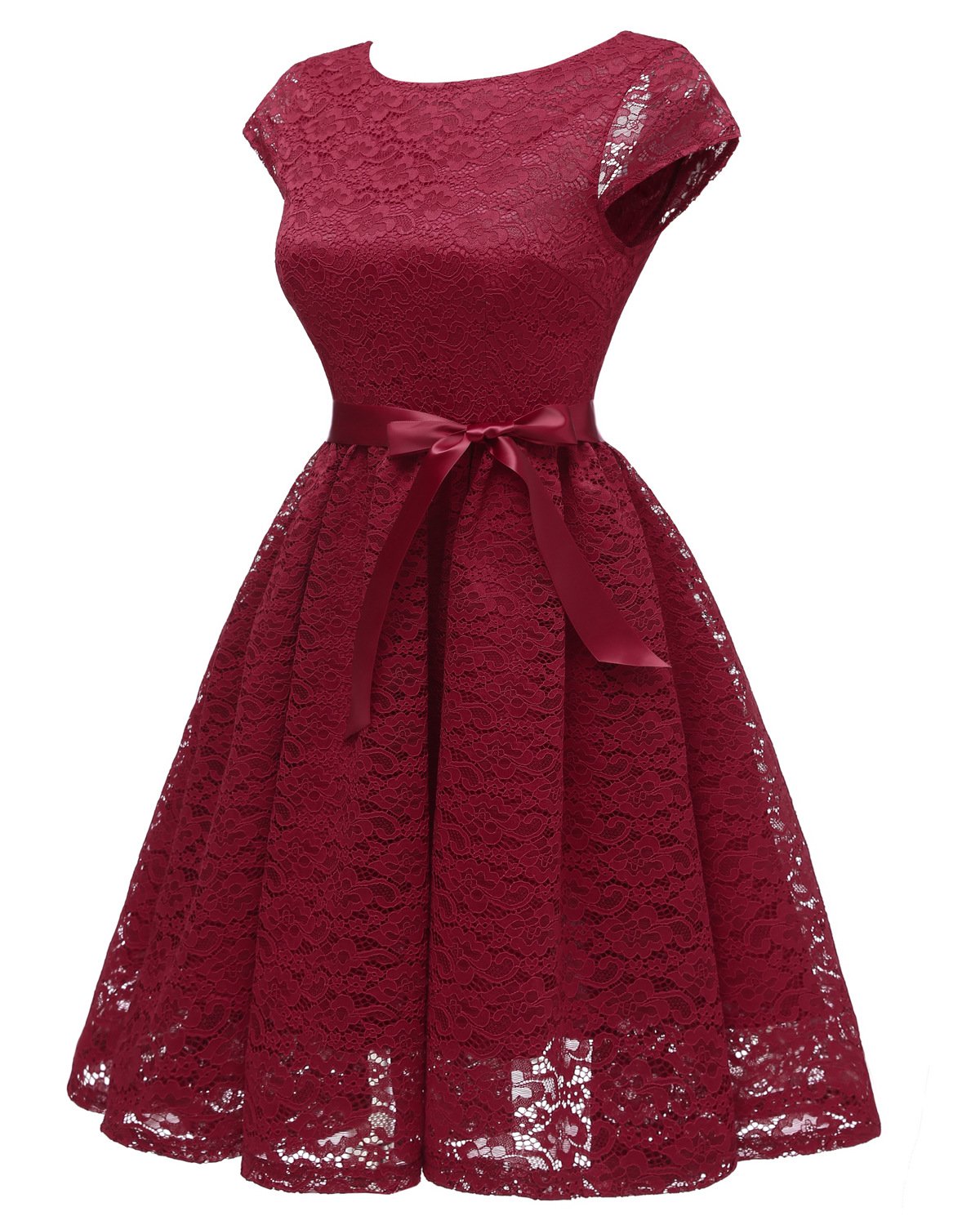 A-line Lace Short Bridesmaid Dresses with Sleeves