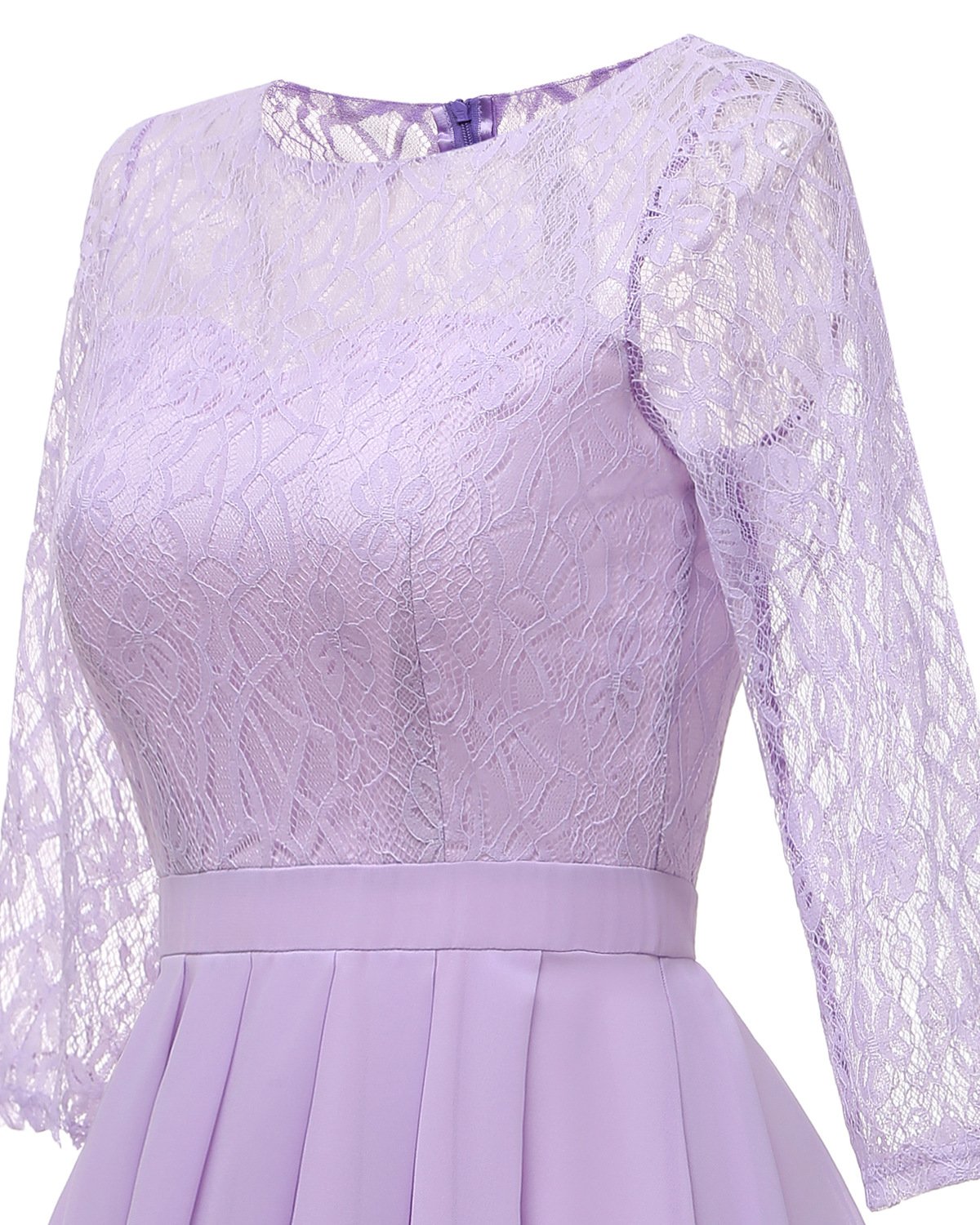 Mint Green Chiffon Lace Wedding Party Dress with Sleeves