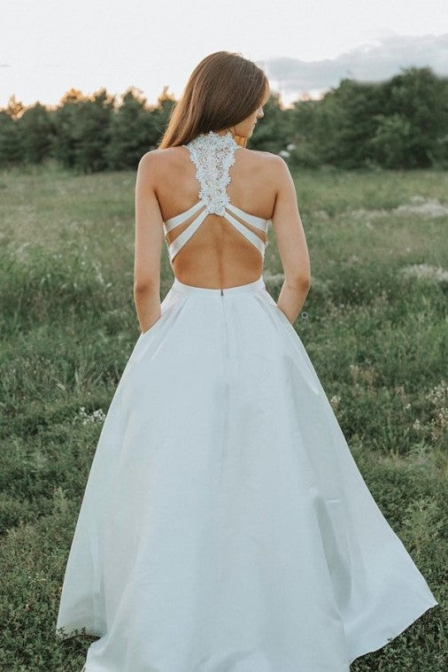 a-line-satin-two-piece-wedding-gown-with-hollow-lace-top-1