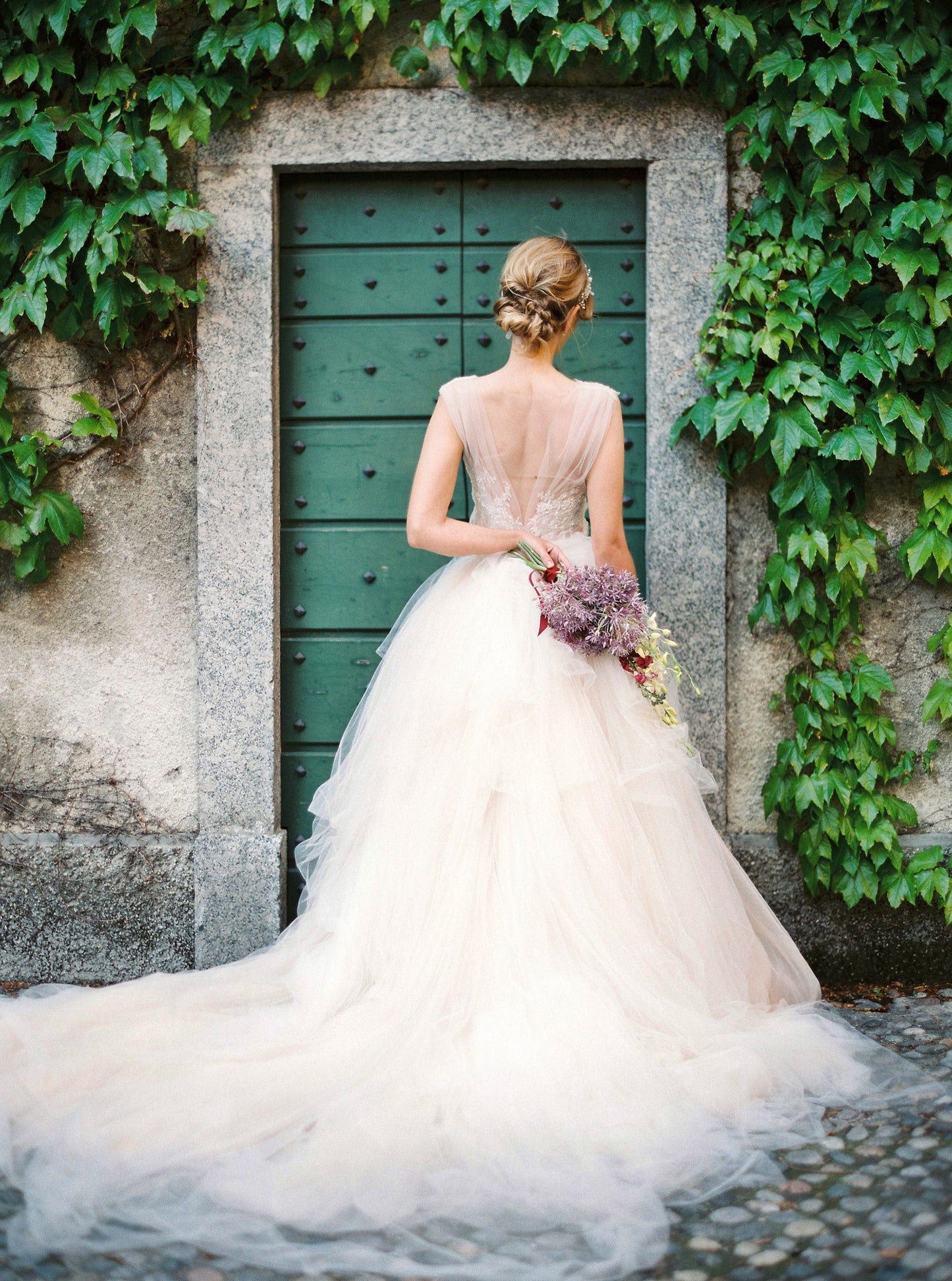 illusion-bodice-lace-ball-gown-wedding-dress-tulle-skirt-3