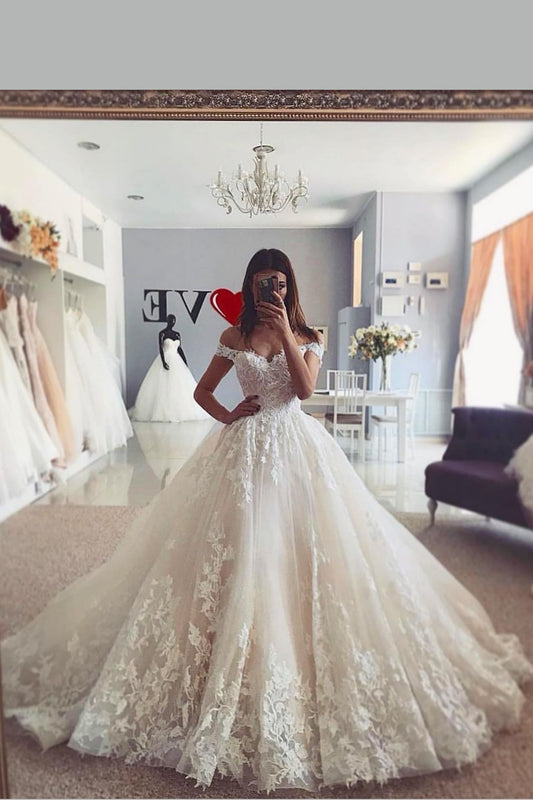lace-garden-inspired-wedding-gown-with-off-the-shoulder
