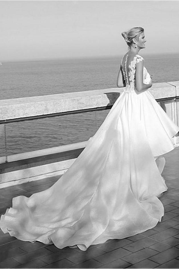 summer-beach-hi-lo-wedding-dress-lace-bodice