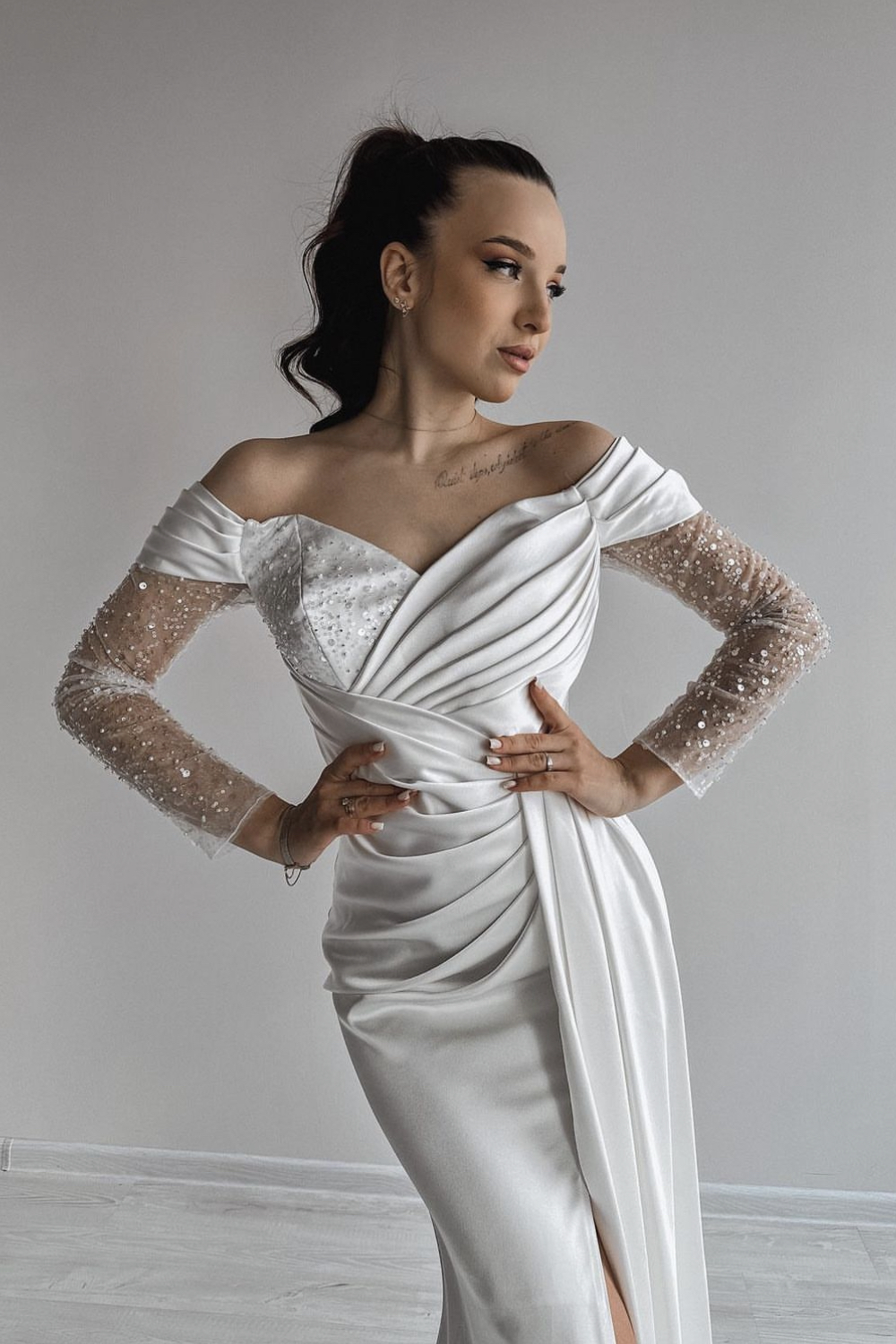 off-the-shoulder-goddess-wedding-dress-with-beaded-sheer-sleeves-1