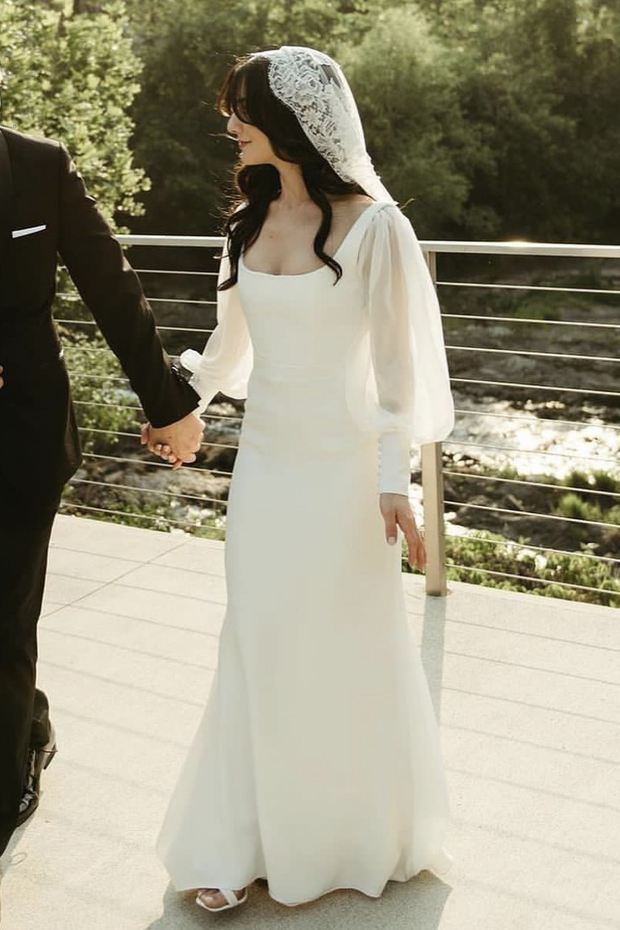sheer-sleeves-wedding-gown-with-square-neck