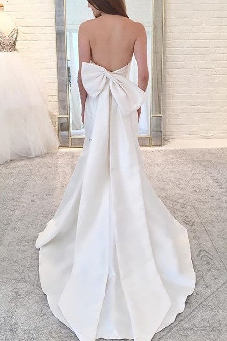 2021-simple-bride-satin-wedding-gown-with-ribbon-back-1