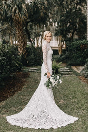 2021 Vintage Lace Wedding Gown Long Sleeves