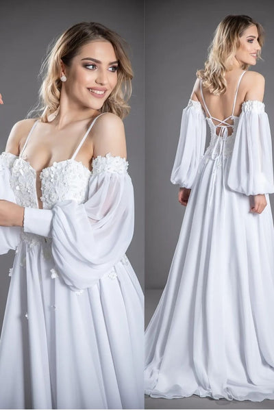 2022-boho-chiffon-wedding-gown-with-lace-bodice