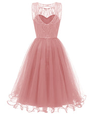 Vintage Lace Dress 2019 Spring Wedding Guests Dresses with Tulle Skirt