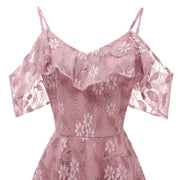 Lace Sleeve Lavender Party Dress 2019 Open Back