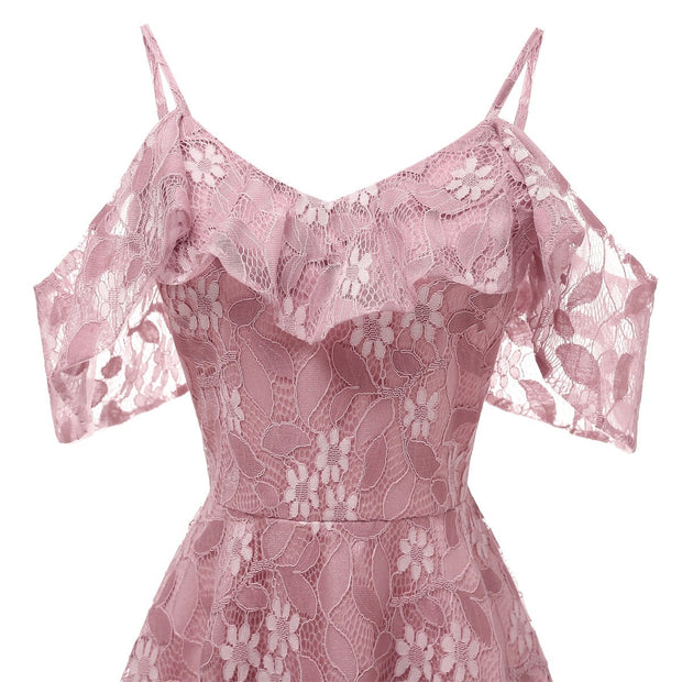 Lace Sleeve Lavender Party Dress 2019 Open Back