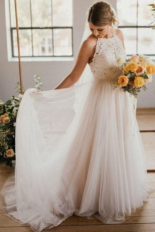 a-line-lace-tulle-beach-bridal-dresses-with-halter-neckline
