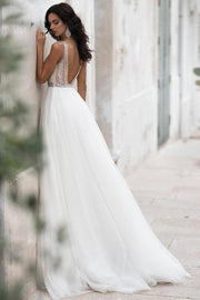 a-line-tulle-boho-wedding-dresses-with-rhinestones-v-neckline-1