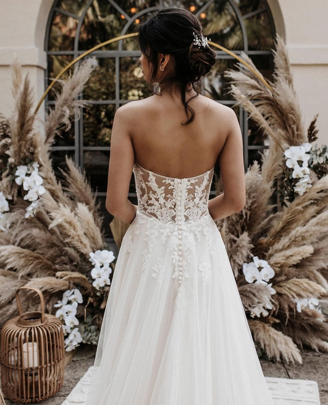 A-line Tulle Bridal Gown with Removeable Lace Straps