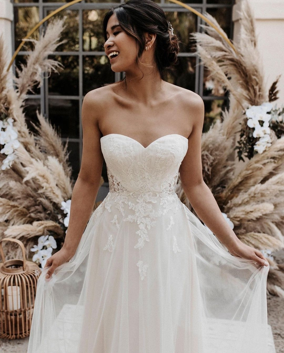 A-line Tulle Bridal Gown with Removeable Lace Straps