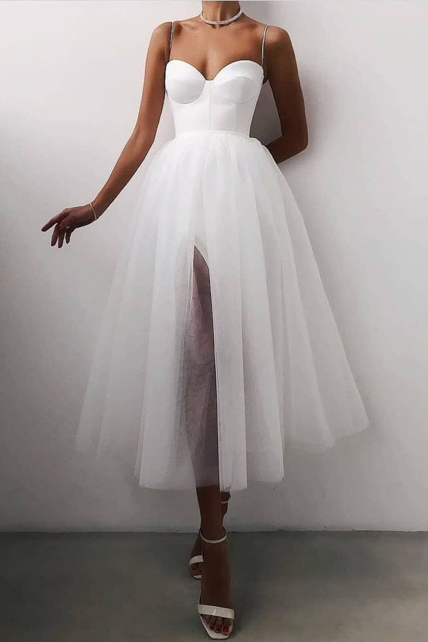 a-line-tulle-short-casual-wedding-dress-with-slit