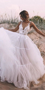 a-line-tulle-skirt-bridal-dress-with-lace-v-neckline-1