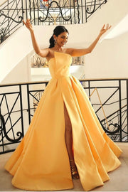 a-line-yellow-prom-gown-with-high-split-side-1
