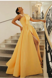 a-line-yellow-prom-gown-with-high-split-side
