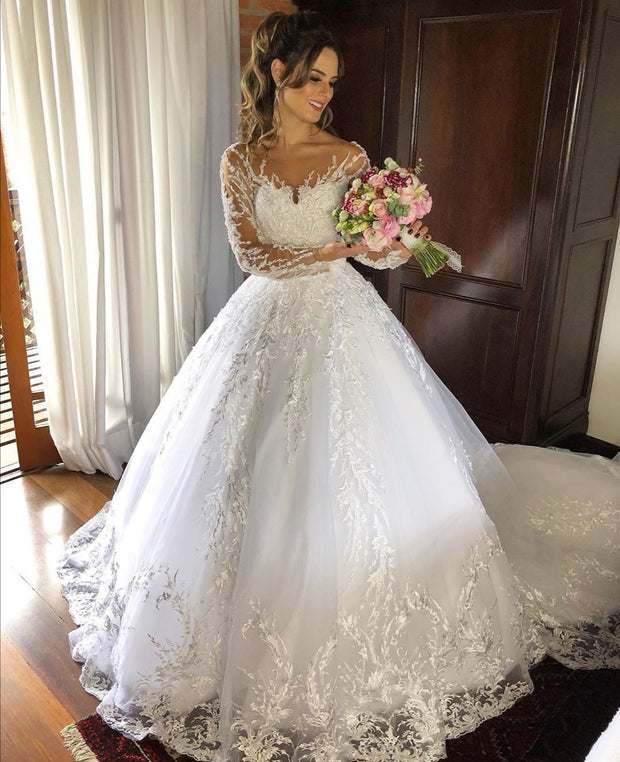 appliques-lace-wedding-dresses-with-full-sleeves-vestido-de-noiva-1
