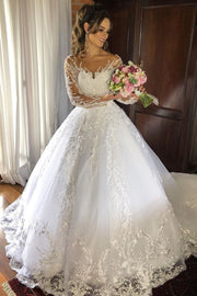 appliques-lace-wedding-dresses-with-full-sleeves-vestido-de-noiva