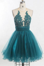appliques-tulle-teal-homecoming-dress-with-illusion-neckline