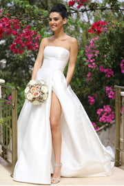 strapless-satin-a-line-wedding-dress-with-tulle-shawl