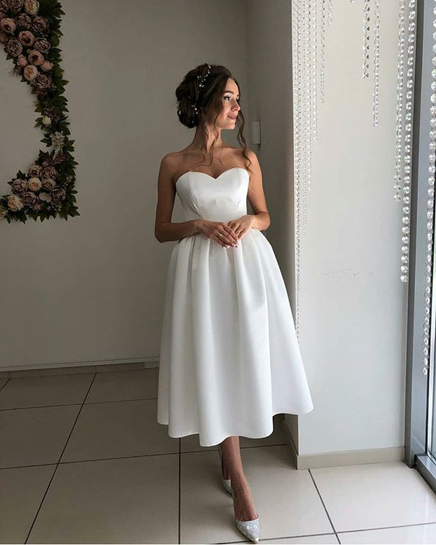 bandeau-strapless-tea-length-casual-wedding-dresses-2020-1