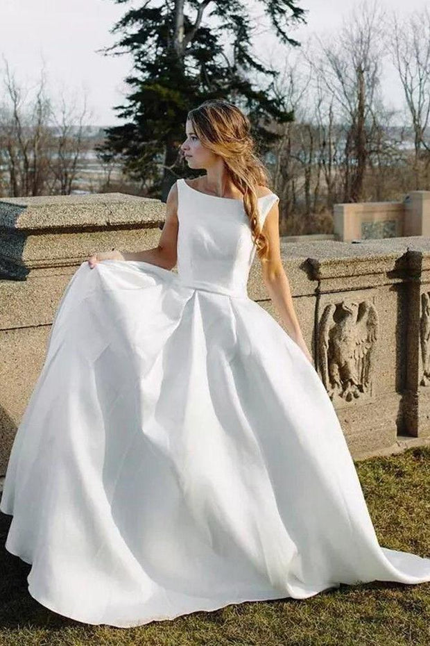 bateau-white-satin-bridal-dresses-with-fabric-buttons-back