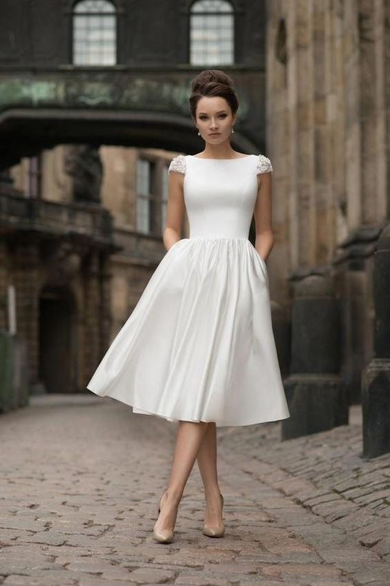 beaded-capped-sleeves-tea-length-bridal-gown-with-pockets