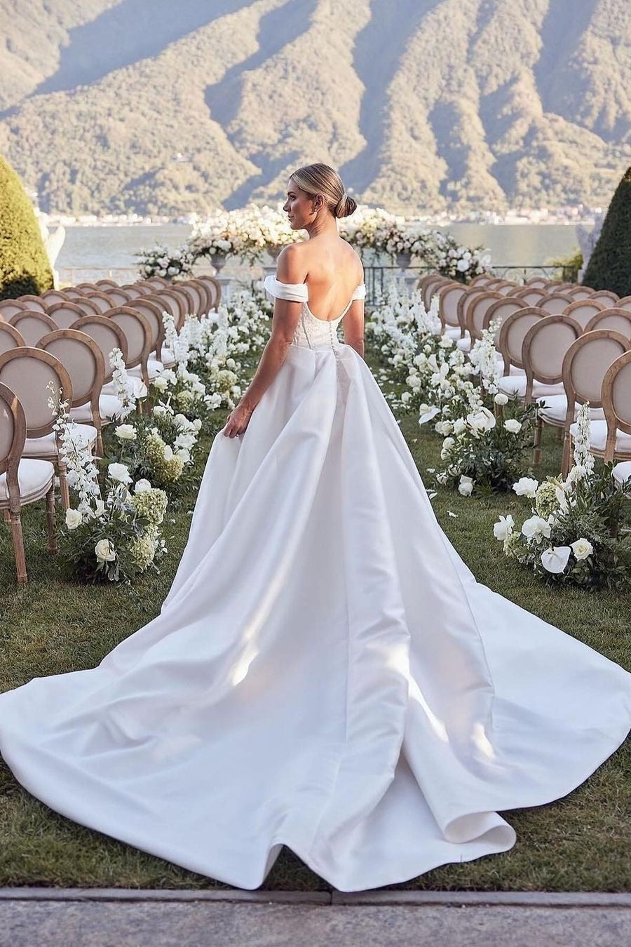 beaded-satin-wedding-gown-with-off-the-shoulder-neckline