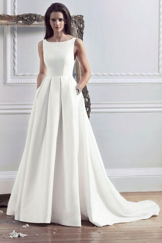 boat-neck-satin-a-line-wedding-gown-with-pockets