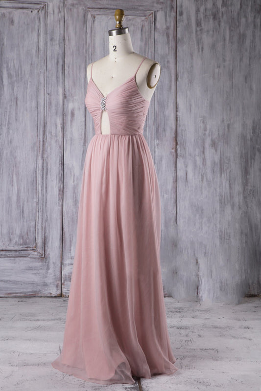 Breezy Chiffon Bridesmaid Dresses with Ruched V-neckline