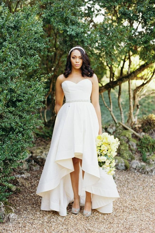 bride-hi-lo-wedding-dresses-with-rhinestones-belt