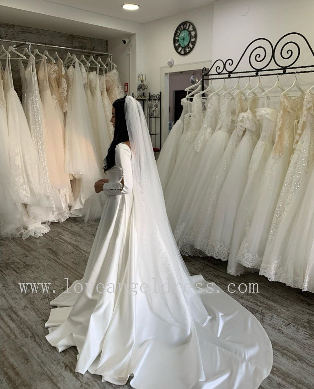 buttons-sleeve-satin-modest-wedding-gowns-with-boat-neck-1