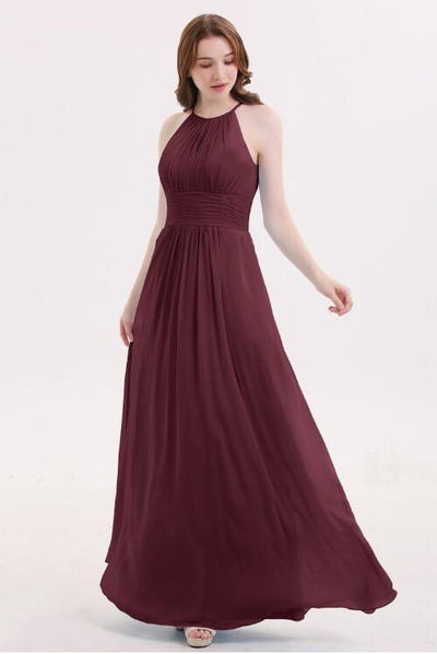 cabernet-long-chiffon-wedding-guests-dresses-with-pleated-bodice