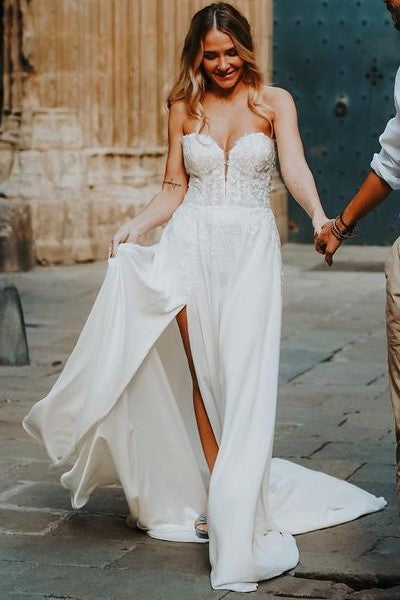 casual-beach-wedding-dress-with-side-split
