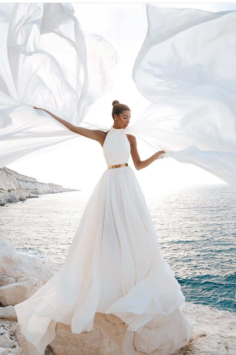 chiffon-bohemian-bridal-gown-with-ruching-bodice-1