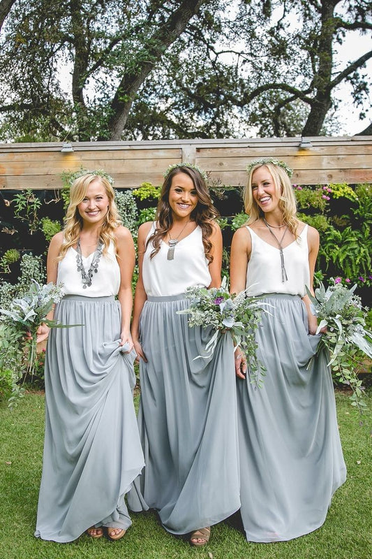 chiffon-long-boho-bridesmaid-gown-with-v-neck