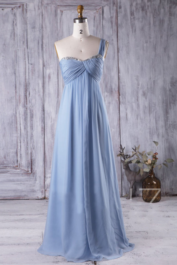 chiffon-maternity-bridesmaid-gown-with-ruched-one-shoulder