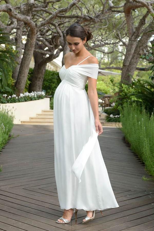 chiffon-maternity-wedding-dress-for-photo-shoot