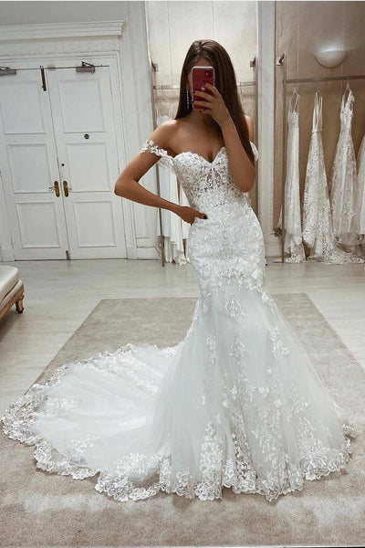 classic-appliques-fit-flare-bridal-dresses-2021