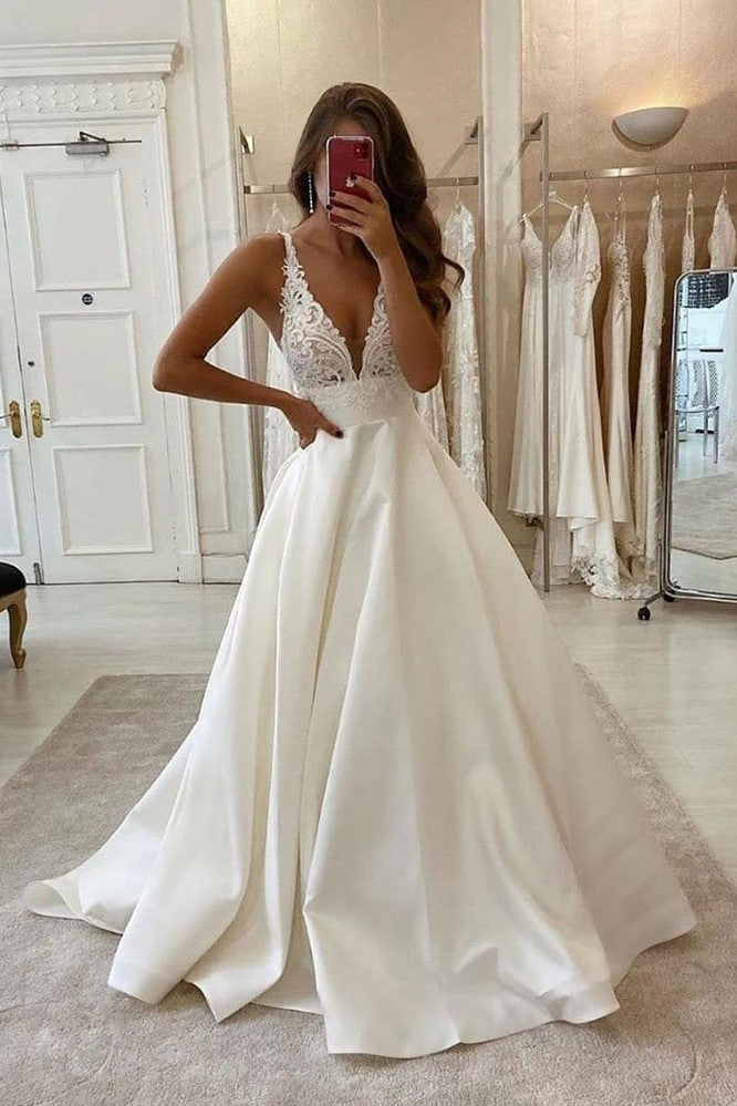 clean-a-line-wedding-gown-with-lace-and-satin