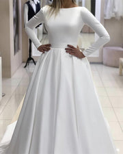 clean-simple-satin-bridal-dresses-long-sleeves-1