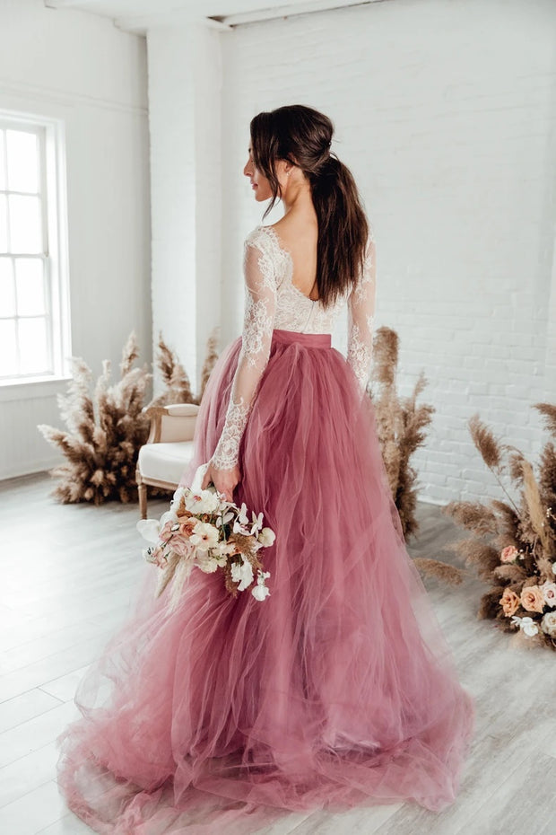 colorful-tulle-garden-wedding-dresses-long-lace-sleeves-1