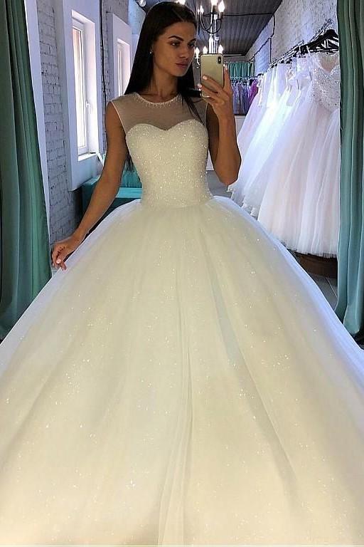 crystals-ball-gown-illusion-neckline-bridal-dress-with-sequin-tulle-skirt-1