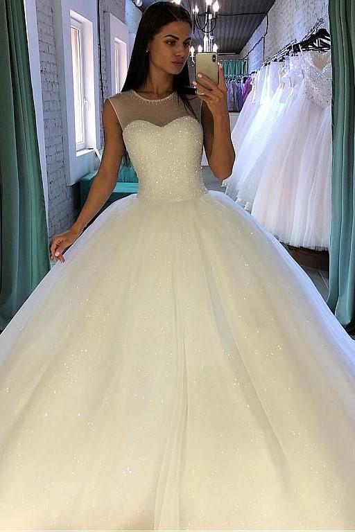 crystals-ball-gown-illusion-neckline-bridal-dress-with-sequin-tulle-skirt-1