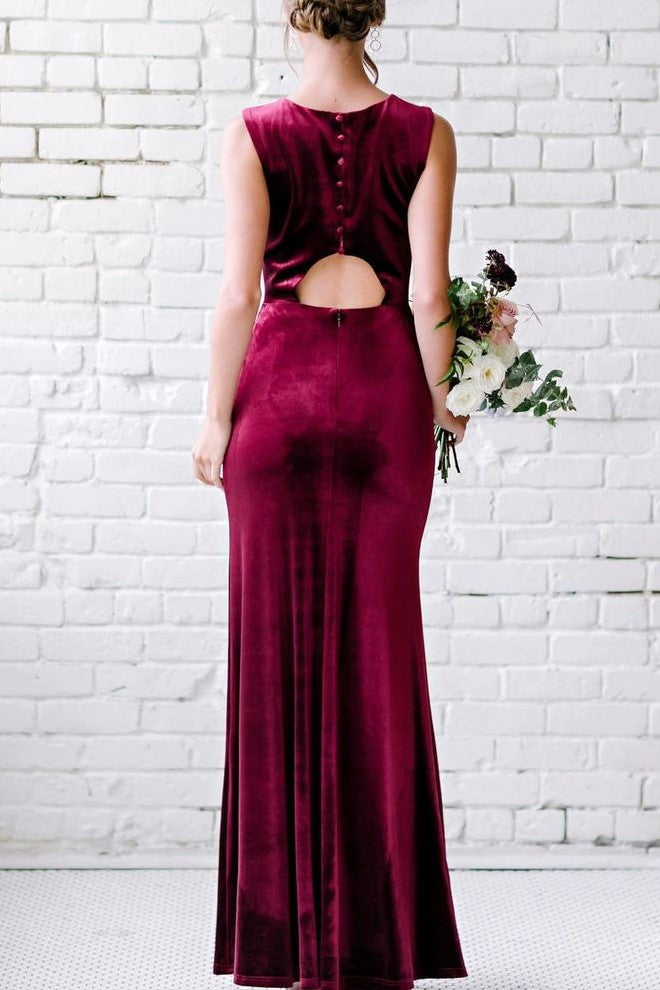 decent-burgundy-velvet-bridesmaid-gown-floor-length-1