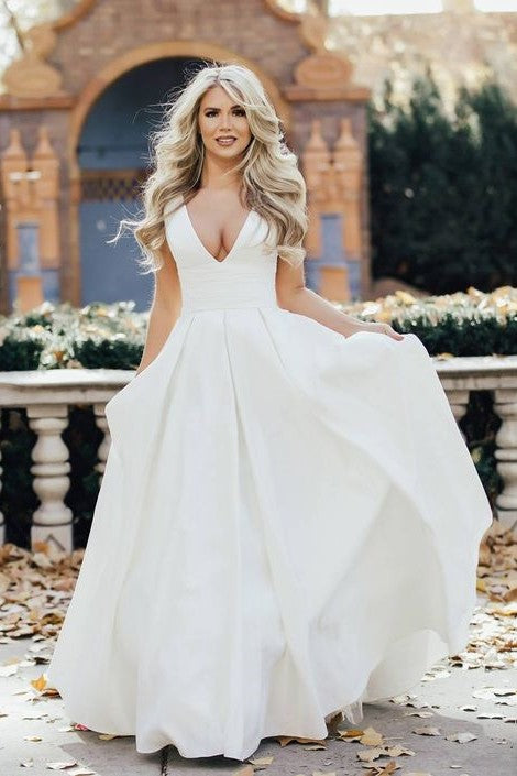deep-v-neck-satin-bride-dresses-for-wedding-vestido-de-boda