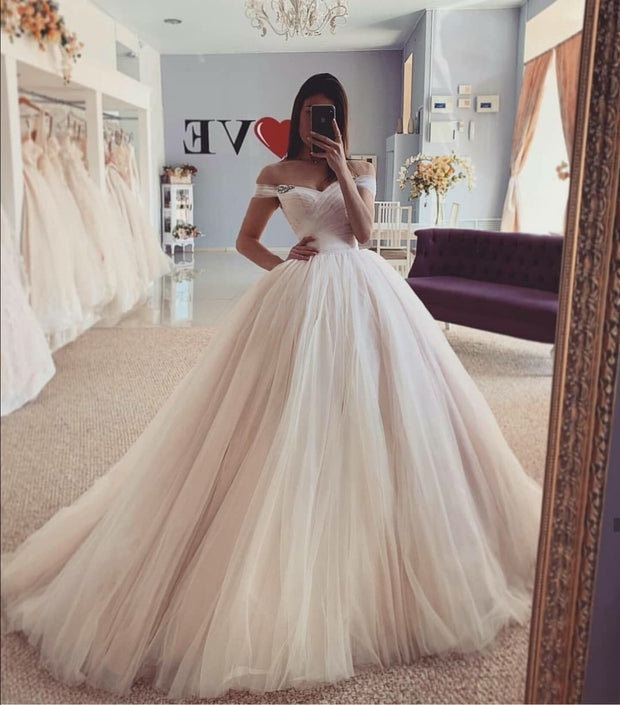 dusty-pink-tulle-skirt-wedding-dress-off-the-shoulder-1