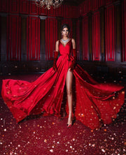 elegant-red-formal-dress-for-prom-v-neckline-vestido-de-noche-1